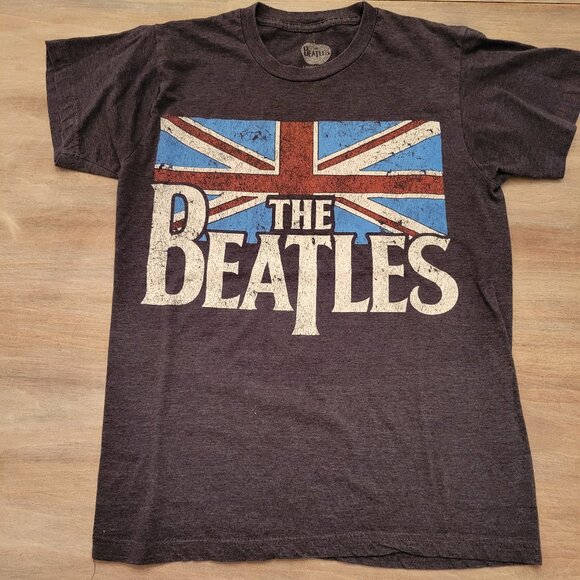 The Beatles Mens Shirt Size S Gray Short Sleeve Crew Neck Stretch Graphic Tee - Picture 1 of 7